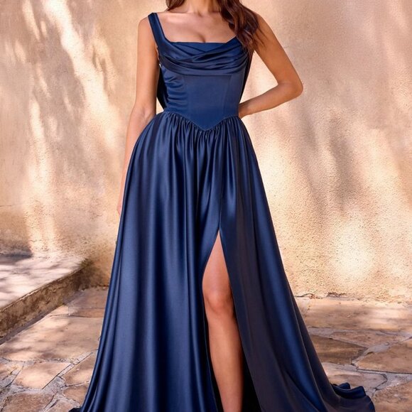 7446 Dresses & Skirts - Formal dress.Prom party gala military ball bridesmaid lace up back gown